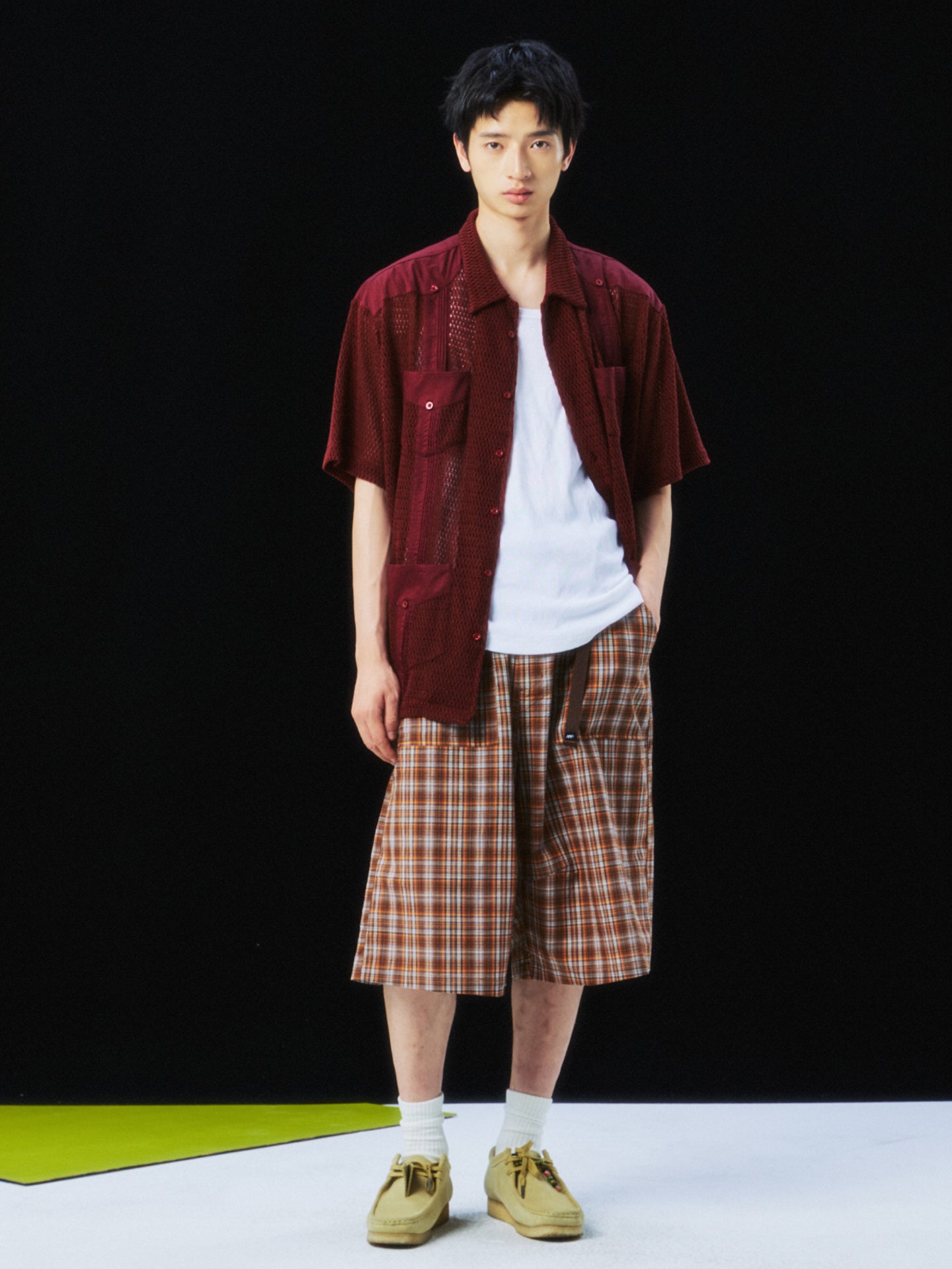 Guayabera Lace Mesh Hole Shirt