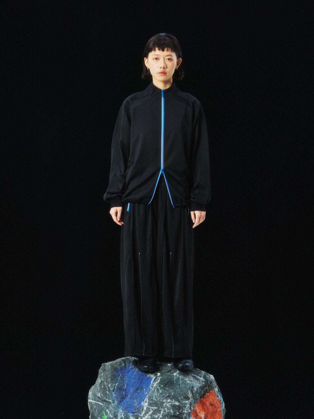 Color-blocked Loose-fit Sports Pants