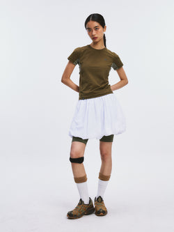 Pleated Balloon Short Skirt