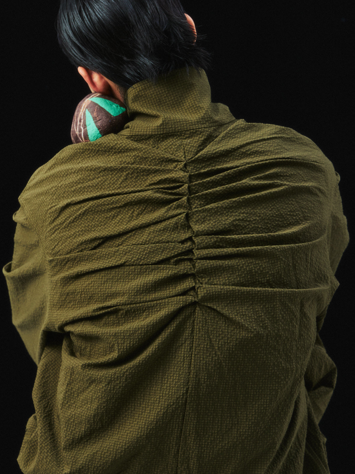 UPF 50+ Half-Zip Seersucker Stand Collar Shirt