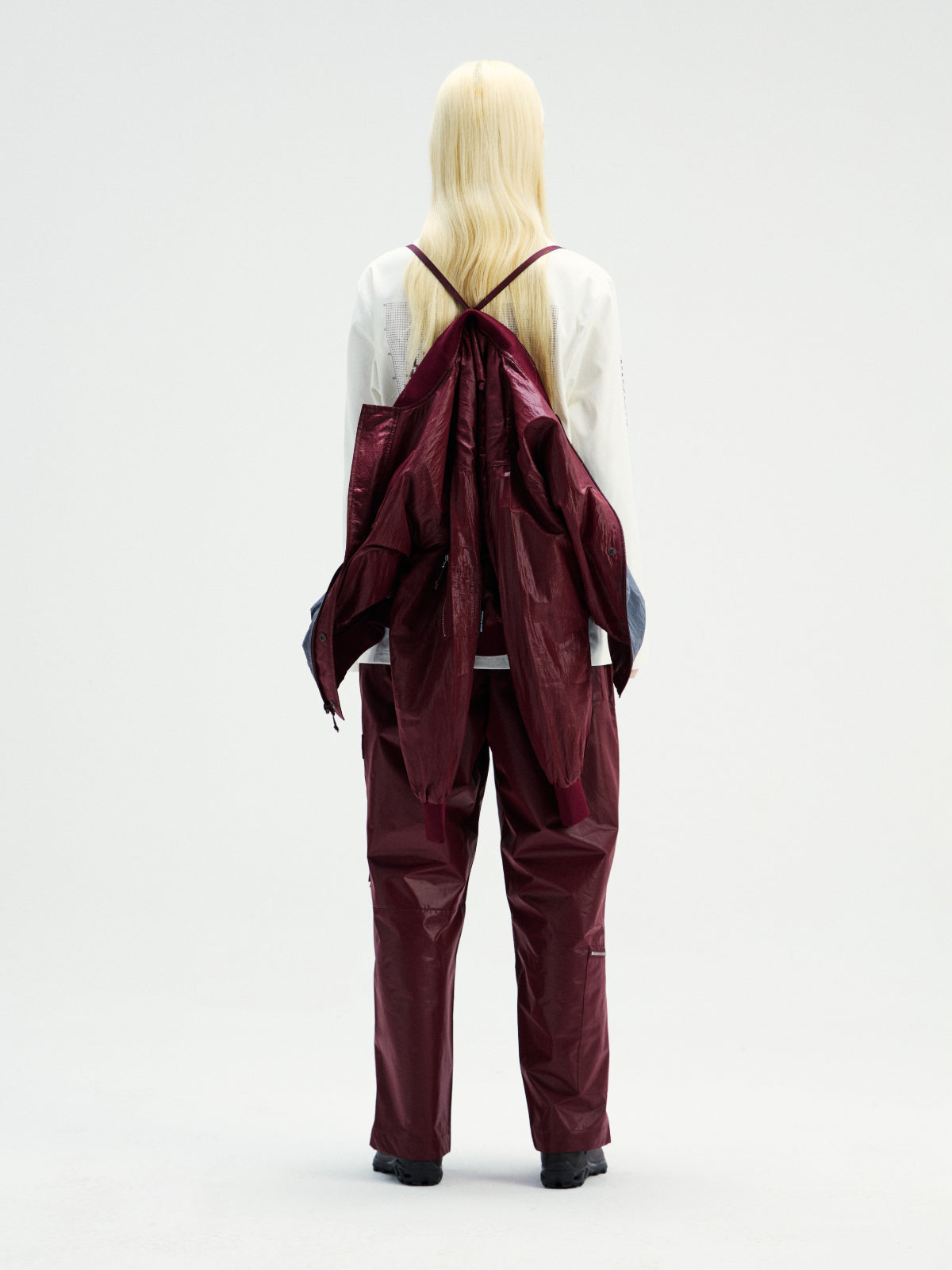 Light Metal Nylon MA-1 Convertible Jacket