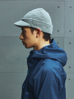 Brimmed Wool Knit Beanie