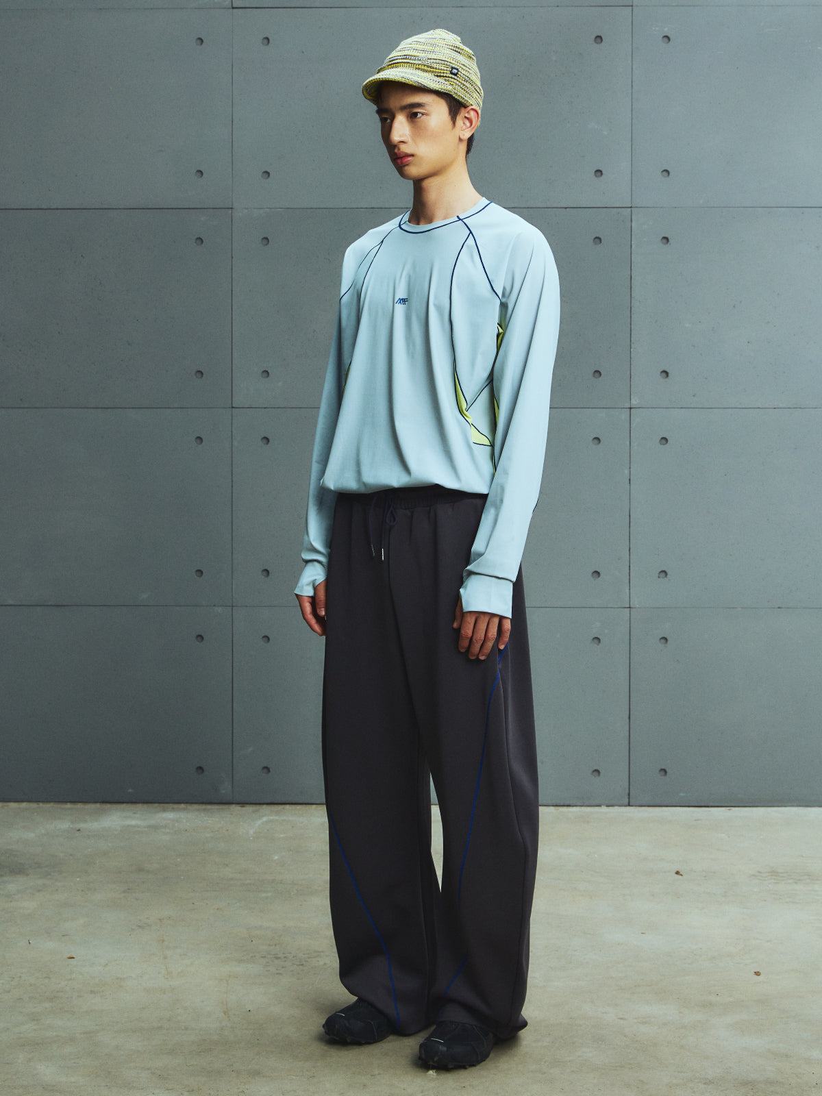 Color-Blocking Topstitch Kukri Sports Pants