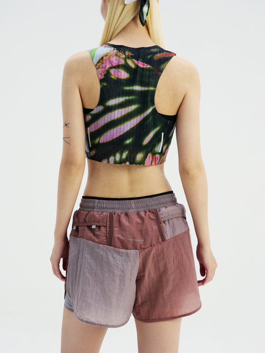 Women Plant Print Running Tank