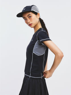 Contrast-Trimmed Mesh Sun Hat
