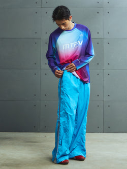 Color-blocked Zip Slit Pants