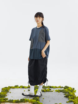 Asymmetric Quick-Dry Patchwork Cooling T-Shirt
