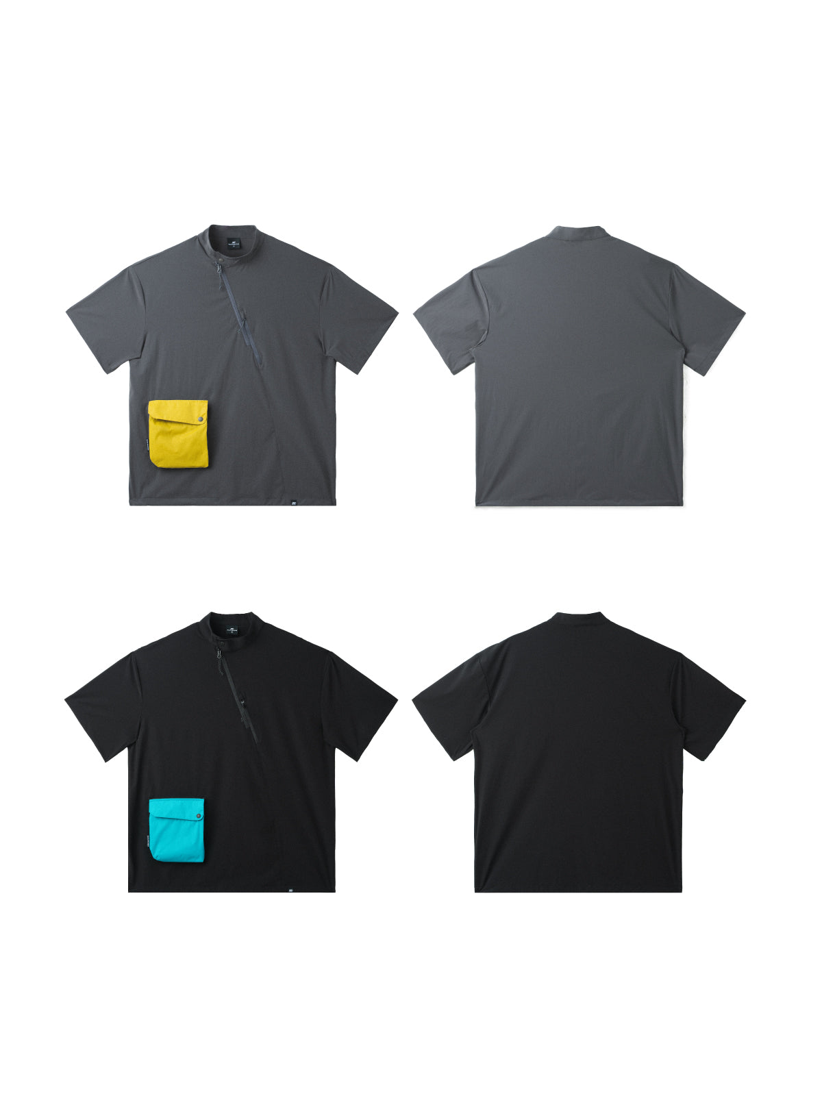 3M Reflective Quick-Dry Detachable Pocket High-Neck Short-Sleeve Shirt