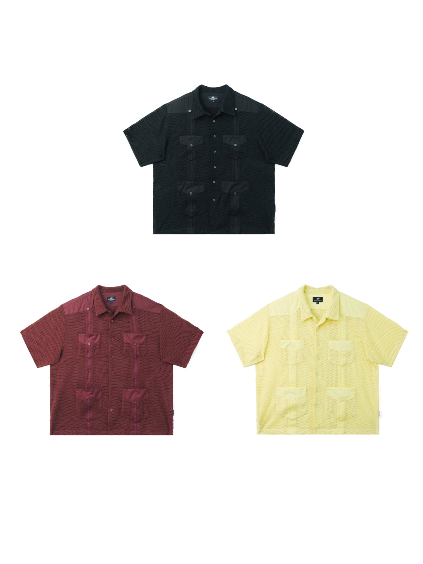 Guayabera Lace Mesh Hole Shirt