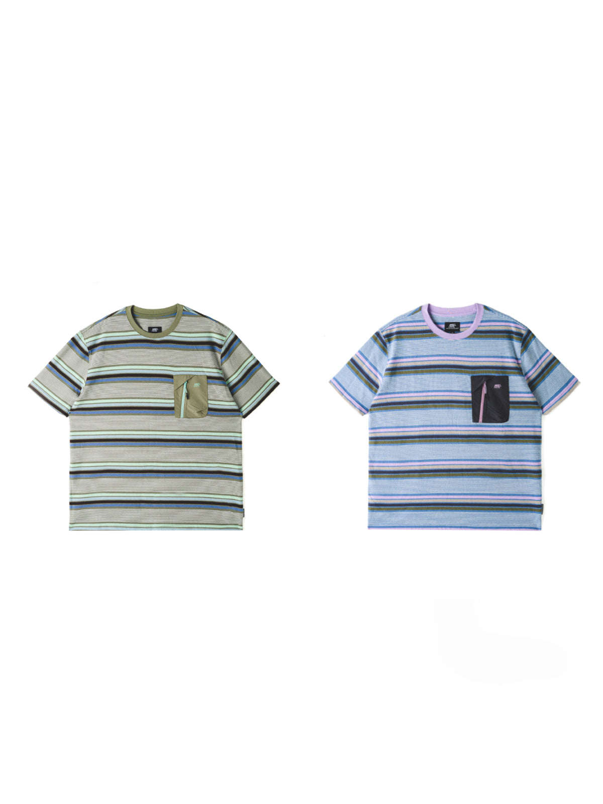 color-blocked striped tee