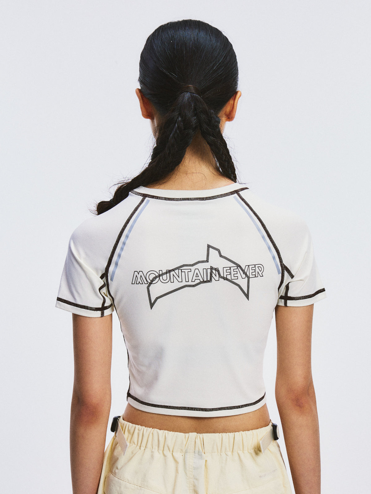 Color-blocked Solid Color Women's T-shirt