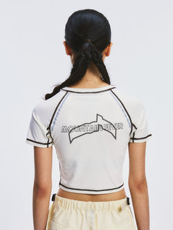 Color-blocked Solid Color Women's T-shirt