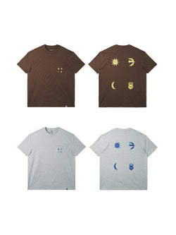 Sun Moon Flower Bird Illustration Cool-Feel Short Sleeve T-Shirt
