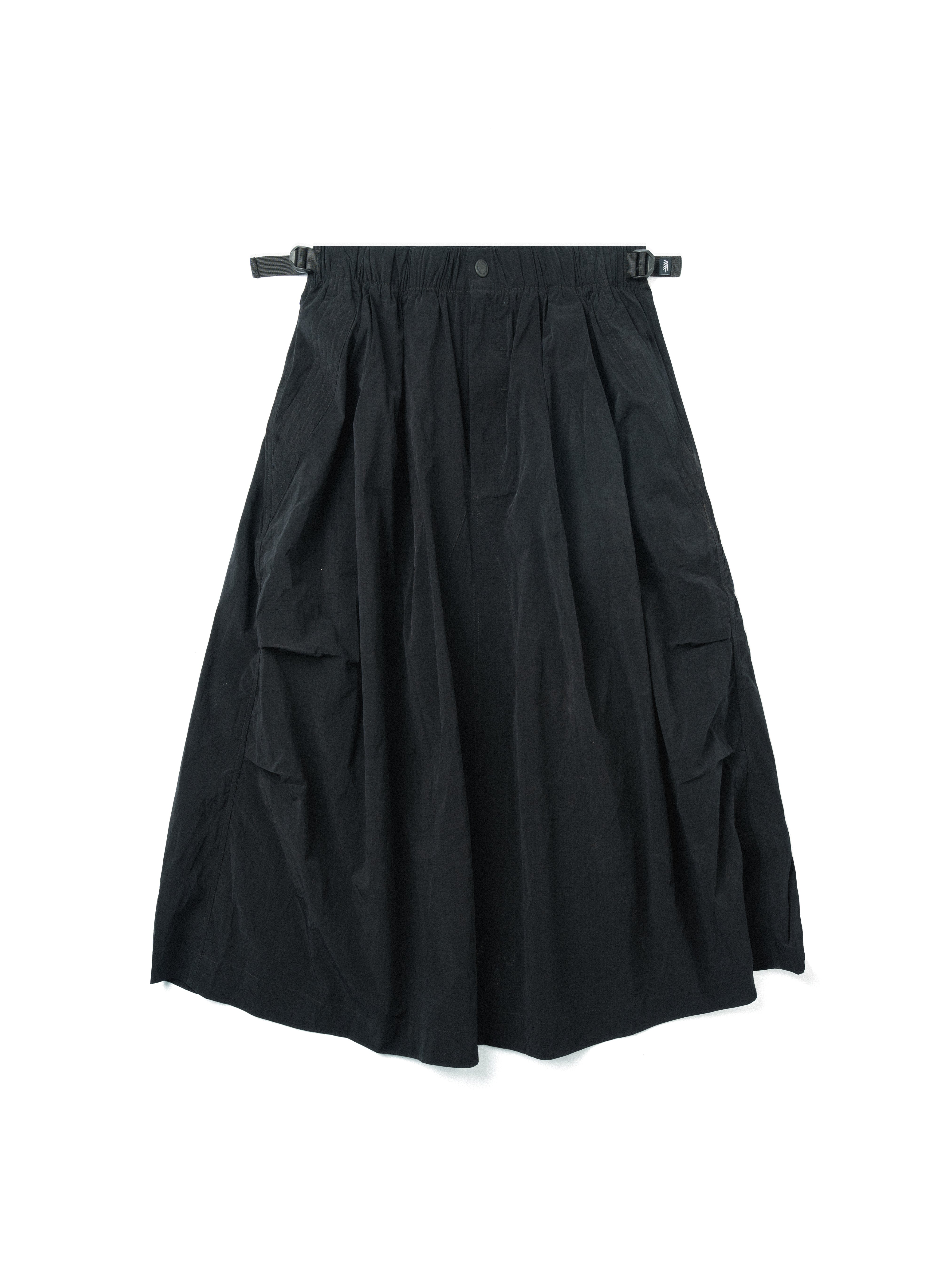 Belted Pleated Parachute Skirt