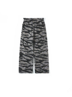 Tiger stripe camouflage flare pants