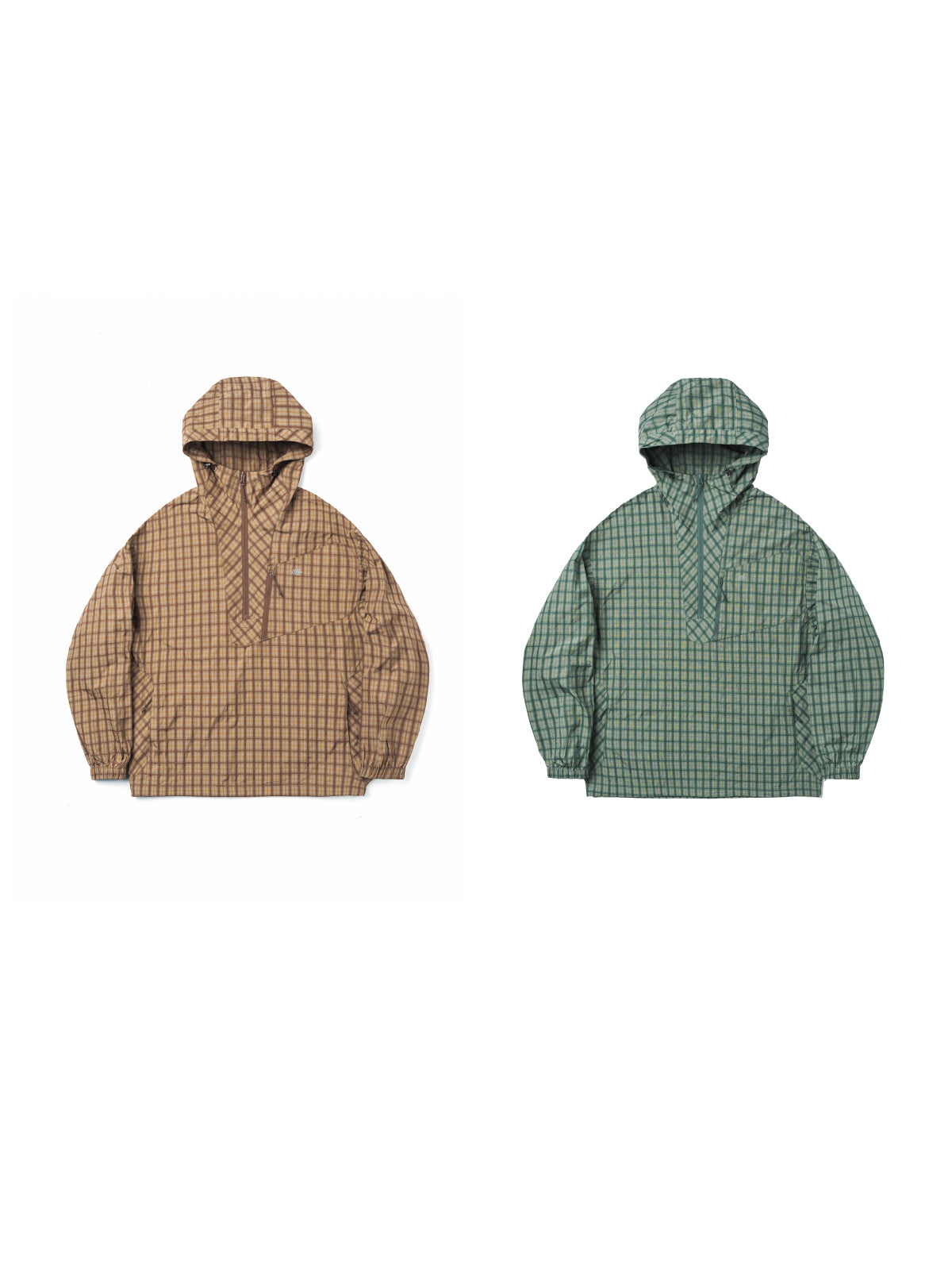 Plaid BAJA Hooded Half-Zip Windbreaker