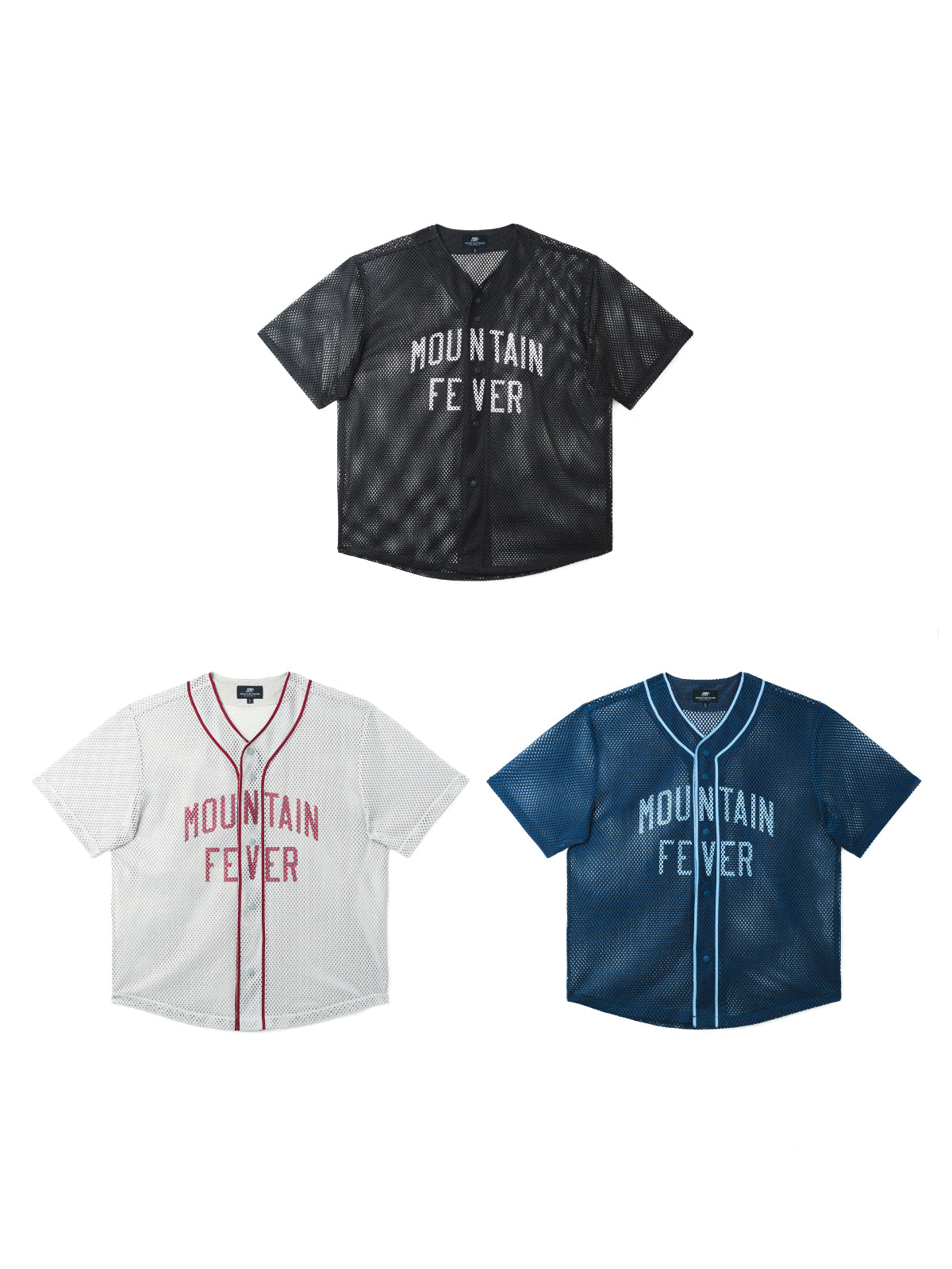 Color-blocked printed mesh baseball jacket