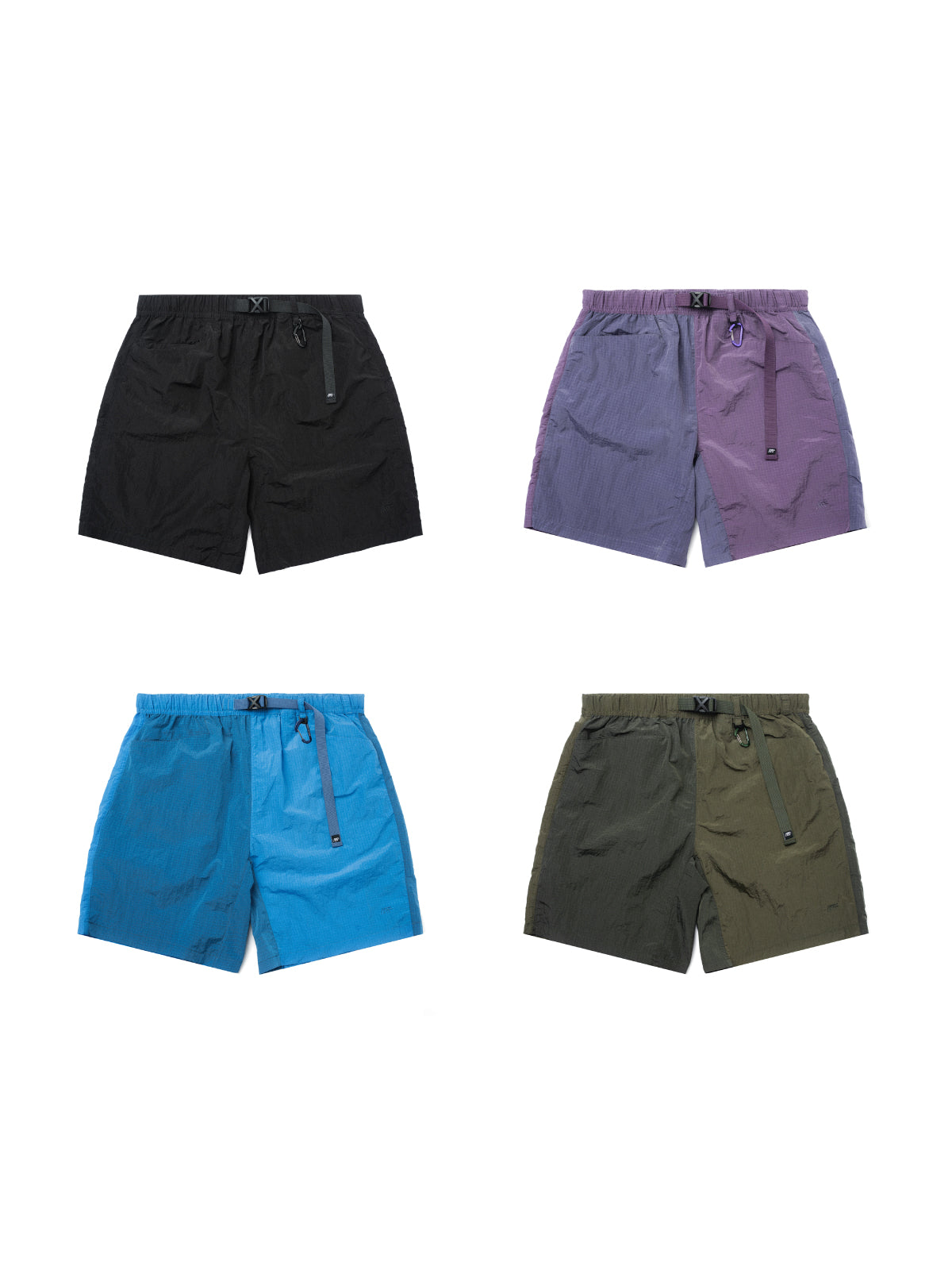 Six-Pocket Metallic Nylon Mesh Convertible Cargo Shorts