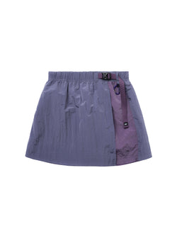 Metal Nylon Grid Hidden Zipper Pocket Color Blocking Belted Culottes