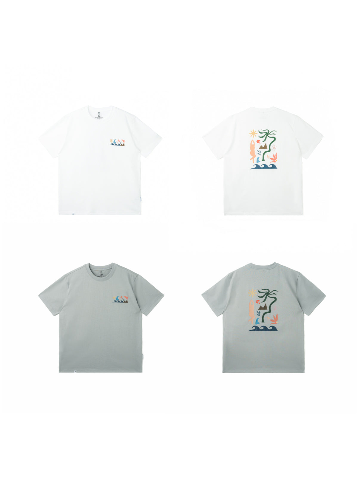 Surf Color Block Illustration Short Sleeve Tee
