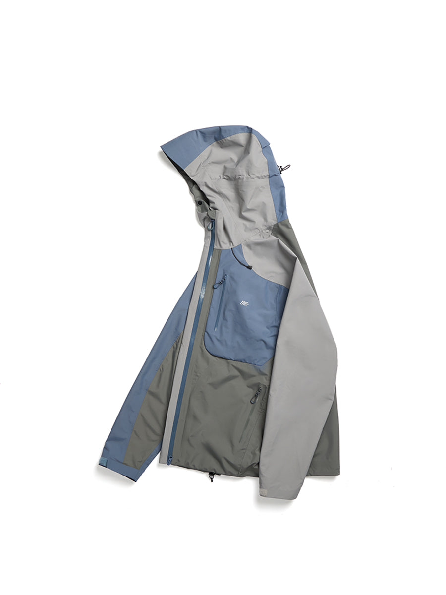 Asymmetrical Spliced Taped Seam Shell Jacket
