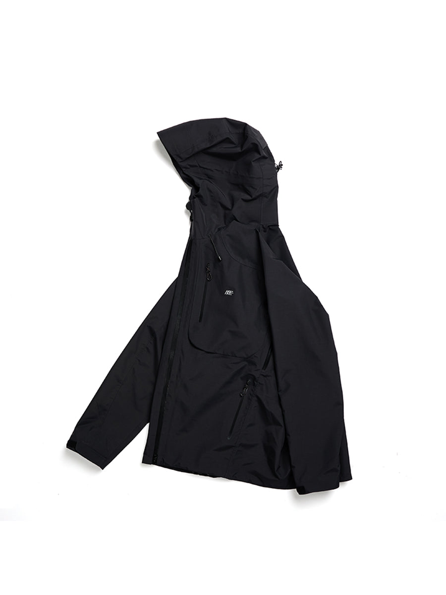 Asymmetrical Spliced Taped Seam Shell Jacket