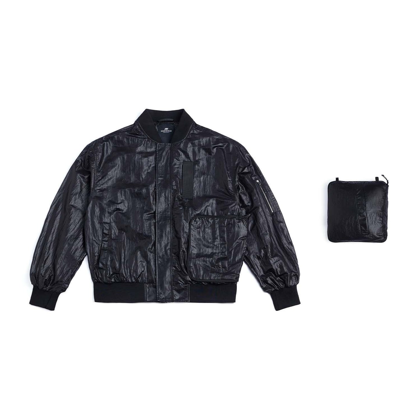 Light Metal Nylon MA-1 Convertible Jacket