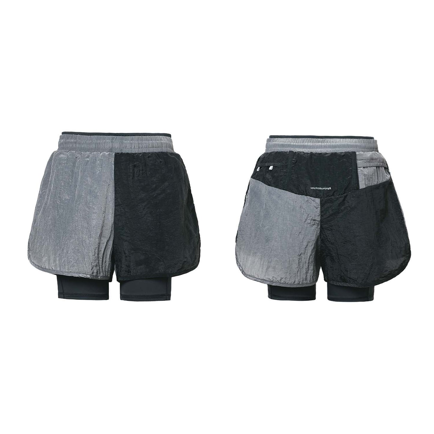 Metallic Nylon Layered Sports Shorts