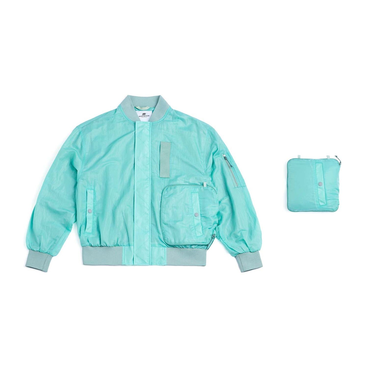 Light Metal Nylon MA-1 Convertible Jacket