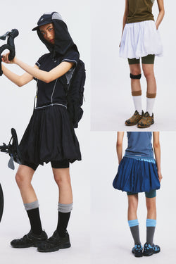 Pleated Balloon Short Skirt